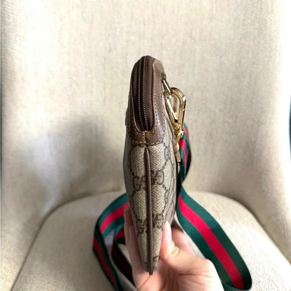 Gucci authentic brown monogram canvas crossbody bag